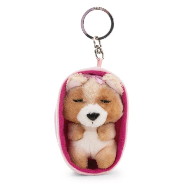 SLEEPING PETS PLUSH KEYHOLDER 8 cm - YORKSHIRE TERRIER DOG