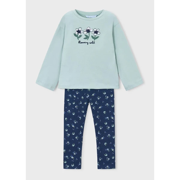 MAYORAL SET LEGGINGS PRINTED NAVY BLUE 