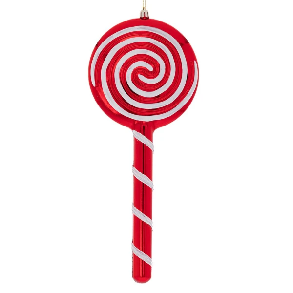 SHINY RED WHITE CANDY LOLLIPOP CHRISTMAS ORNAMENT 31 CM
