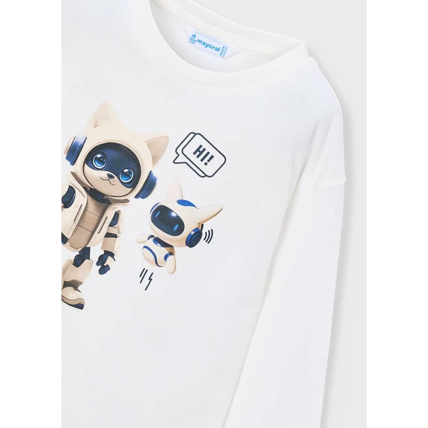 MAYORAL BLOUSE LONG SLEEVES ROBOT CREAM