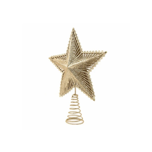 CHRISTMAS TREE TOP STAR WITH GLITTER 24 cm - 4 COLOURS