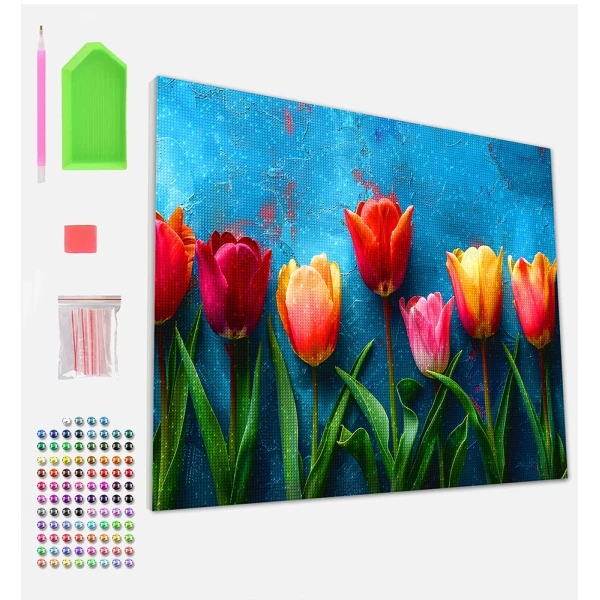 SPLAT PLANET ΣΕΤ DIAMOND PAINTING ΣΕ ΚΑΜΒΑ ΜΕ ΤΕΛΑΡΟ 30Χ40 εκ. TOTALLY TULIPS