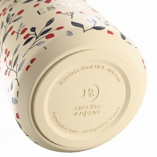 ESTIA HOME ART ΘΕΡΜΟΣ PULSE SAVE THE AEGEAN 500ml BLOOM BEIGE