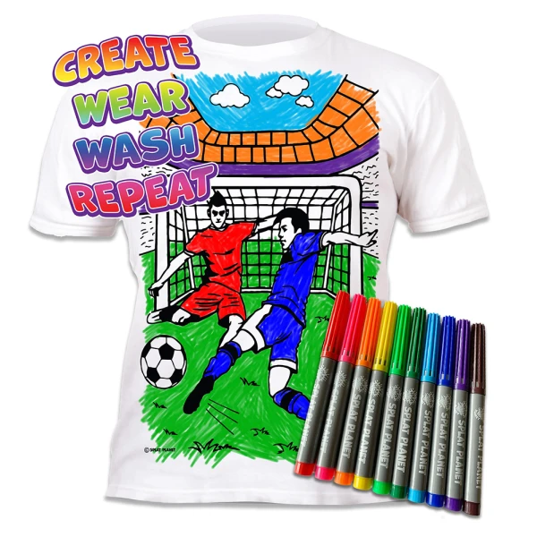 SPLAT PLANET ΠΛΕΝΟΜΕΝΟ T-SHIRT ΖΩΓΡΑΦΙΚΗΣ FOOTBALL ΜΕ ΜΑΡΚΑΔΟΡΟΥΣ (7-8 ΕΤΩΝ)