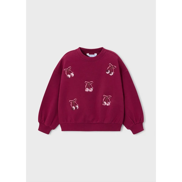 MAYORAL FLEECE EMBROIDERY CHERRY