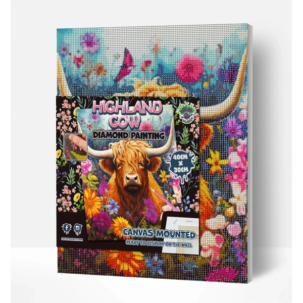 SPLAT PLANET ΣΕΤ DIAMOND PAINTING ΣΕ ΚΑΜΒΑ ΜΕ ΤΕΛΑΡΟ 30Χ40 εκ. HIGHLAND COW