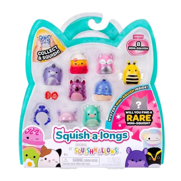 SQUISH-A-LONGS SQUISHMALLOWS SET OF 8 pcs W6 FIGURES & ACCESSORIES