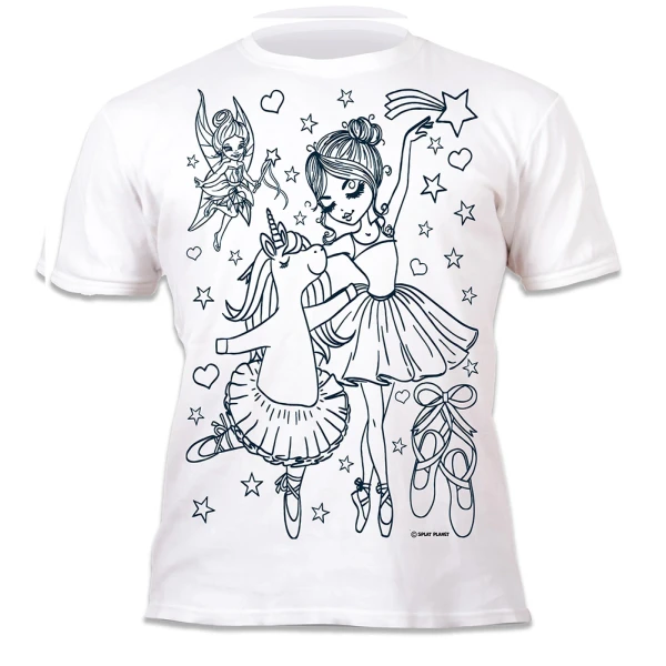 SPLAT PLANET ΠΛΕΝΟΜΕΝΟ T-SHIRT ΖΩΓΡΑΦΙΚΗΣ UNICORN BALLERINA ΜΕ ΜΑΡΚΑΔΟΡΟΥΣ (5-6 ΕΤΩΝ)
