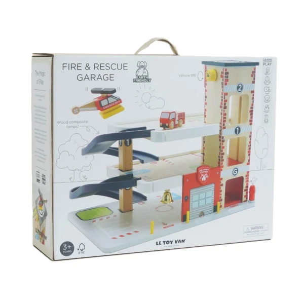 LE TOY VAN ΞΥΛΙΝΟ ΓΚΑΡΑΖ ΠΥΡΟΣΒΕΣΤΙΚΟΣ ΣΤΑΘΜΟΣ 60X45X40 εκ.