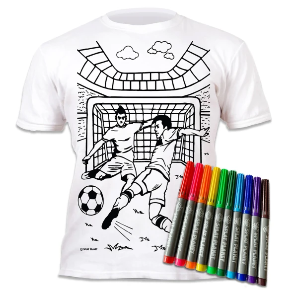 SPLAT PLANET ΠΛΕΝΟΜΕΝΟ T-SHIRT ΖΩΓΡΑΦΙΚΗΣ FOOTBALL ΜΕ ΜΑΡΚΑΔΟΡΟΥΣ (7-8 ΕΤΩΝ)