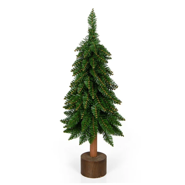 PVC GREEN FIR TREE – 80 cm WITH WOODEN BASE