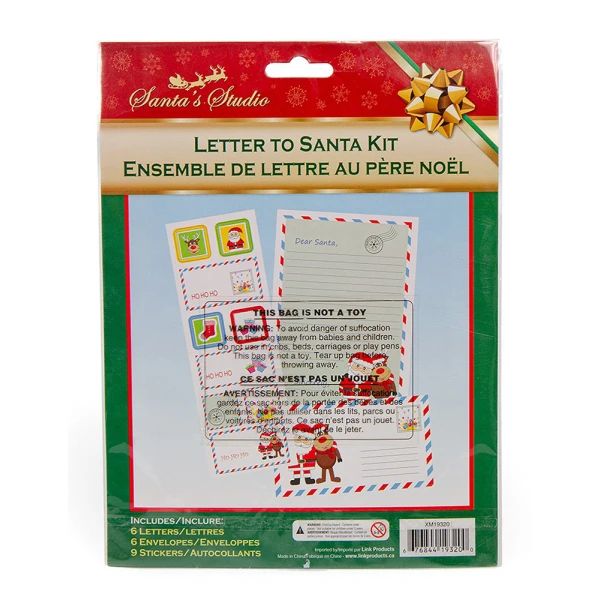 SET LETTER TO SANTA CLAUS WITH STICKERS AND ENVELOPES