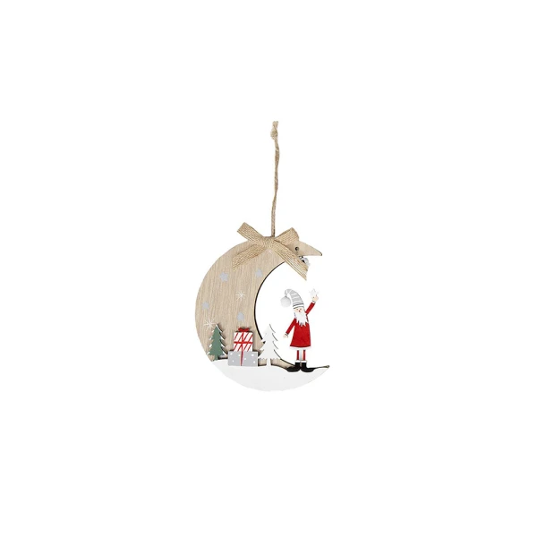 CHRISTMAS WOODEN ORNAMENT MOON WITH FIGURES 22 cm - 3 DESIGNS
