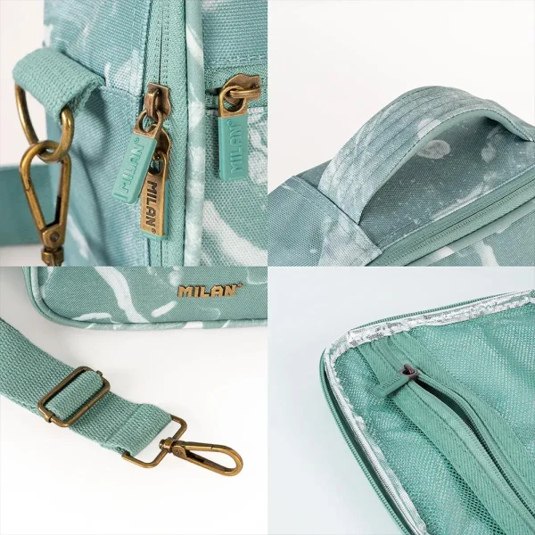 MILAN ISOTHERMAL LUNCH BAG WITH 3 LUNCH BOXES LAVA SERIES GREEN