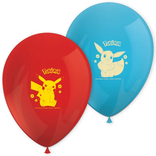 PRINTED LATEX BALLOONS POKEMON 8 pcs