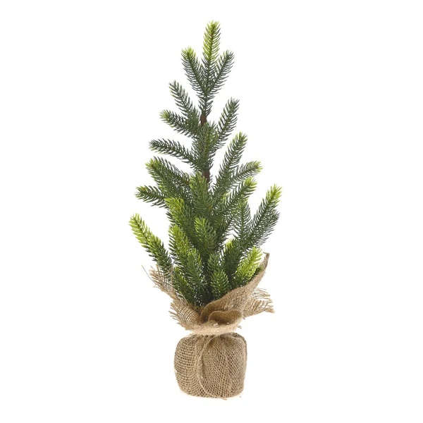 XMAS GREEN TREE IN JUTE BAG 45 CM