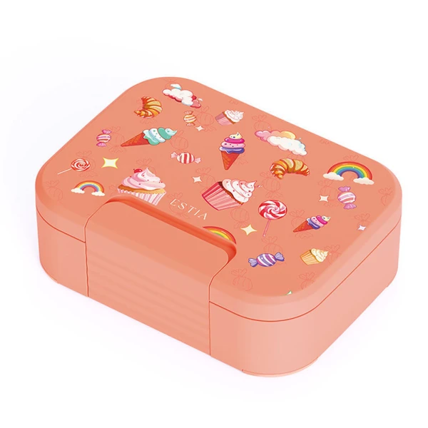 LUNCH BOX SAVE THE AEGEAN 750ml 2 STAINLESS STEEL REMOVABLE COMPARTMENTS CANDY SKY