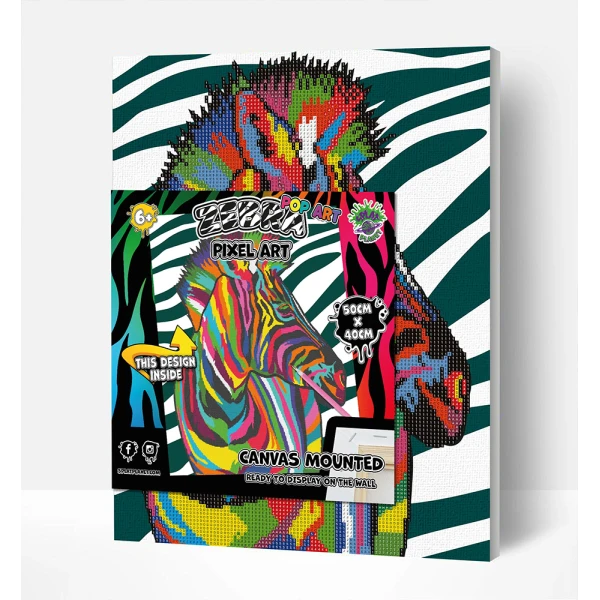 SPLAT PLANET ΣΕΤ DIAMOND PAINTING ΣΕ ΚΑΜΒΑ ΜΕ ΤΕΛΑΡΟ 30Χ40 εκ. ZEBRA