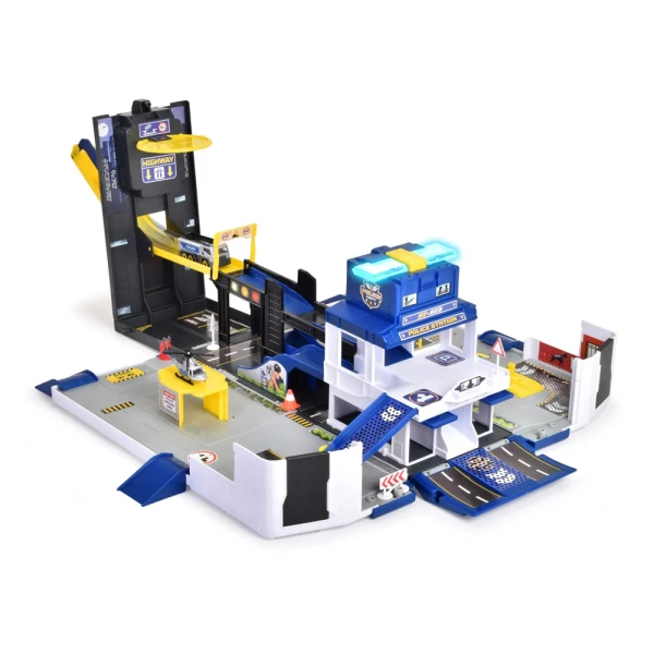 DICKIE TOYS FOLDING POLICE TRUCK PLAYSET
