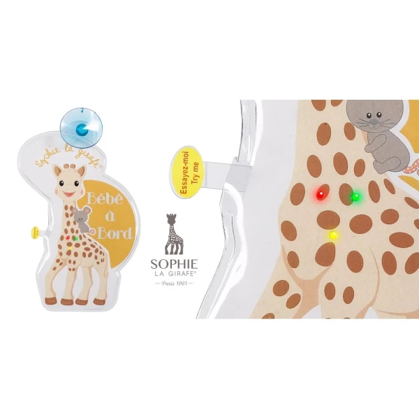 SOPHIE LA GIRAFFE ΣΗΜΑ ΑΥΤΟΚΙΝΗΤΟΥ FLASH BABY ON BOARD