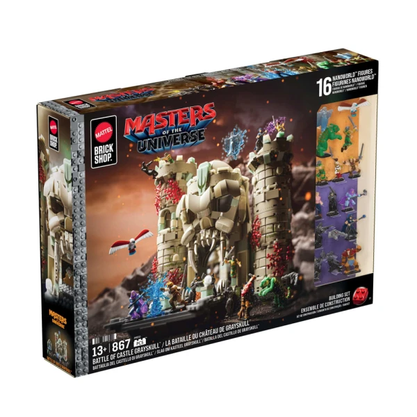 MATTEL BRICK SHOP MASTERS OF THE UNIVERSE BUILDING SET - BATTLE OF CASTLE GRAYSKULL