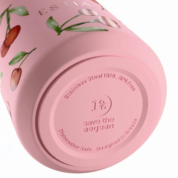 ESTIA HOME ART ΘΕΡΜΟΣ LENS SAVE THE AEGEAN 360ml CHERRY ROSE