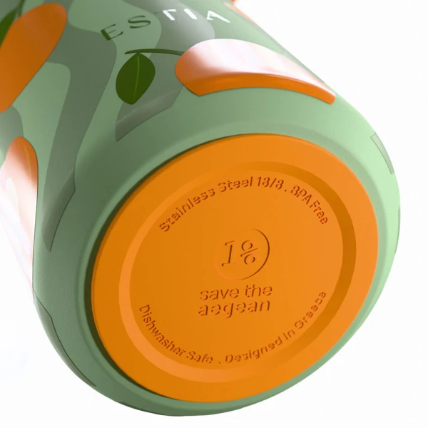 ESTIA HOME ART THERMOS PULSE SAVE THE AEGEAN 500ml PEACH GARDEN
