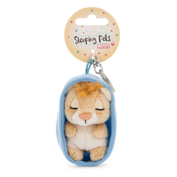 SLEEPING PETS PLUSH KEYHOLDER 8 cm - LION