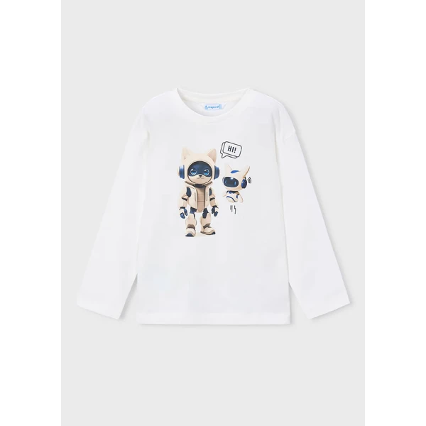 MAYORAL BLOUSE LONG SLEEVES ROBOT CREAM