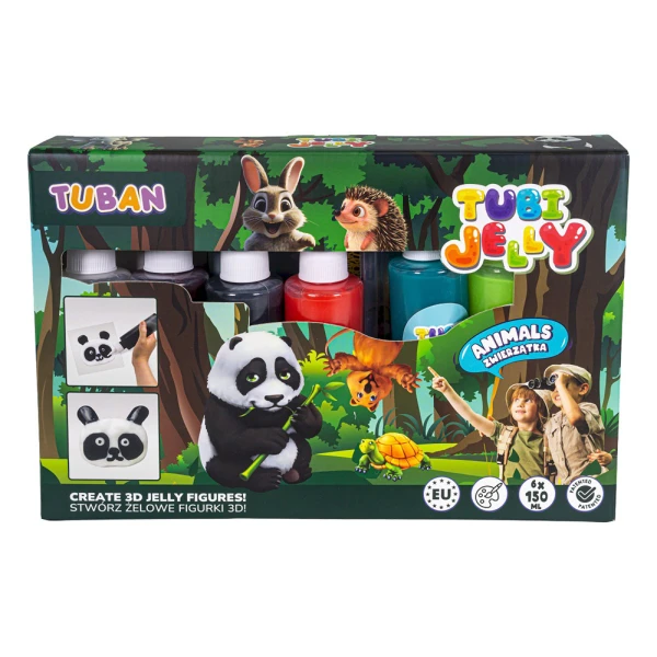 TUBAN ΣΕΤ TUBI JELLY ΖΩΑ ΓΙΑ ΔΗΜΙΟΥΡΓΙΑ 3D ΦΙΓΟΥΡΩΝ GEL 6 ΧΡΩΜΑΤΑ