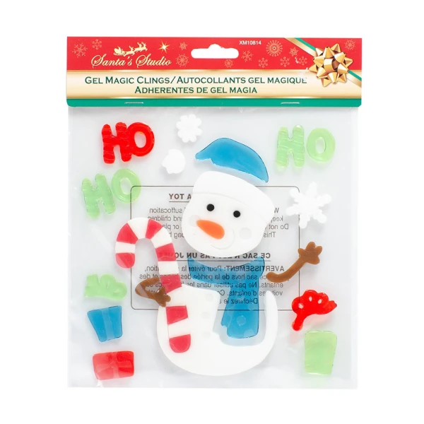 CHRISTMAS WINDOW DECORATIVE GEL L19XH19 cm - 4 DESIGNS