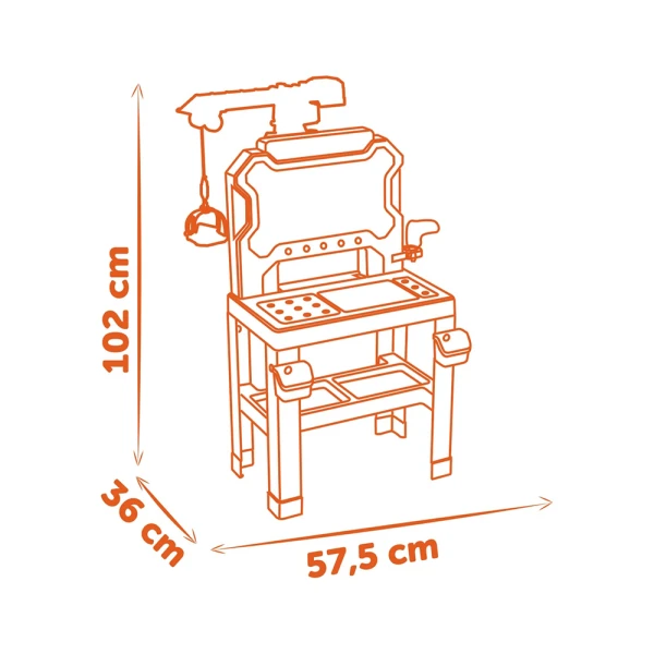 SMOBY BLACK & DECKER BRICOLO BUILDER WORKBENCH