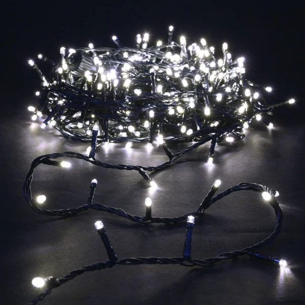 LIGHTS 200 LED GREEN WHITE 10 METERS CONNECTABLE