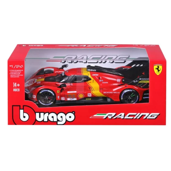 BBURAGO 1:24 RACE FERRARI 499P (LEMANS 2023) RED