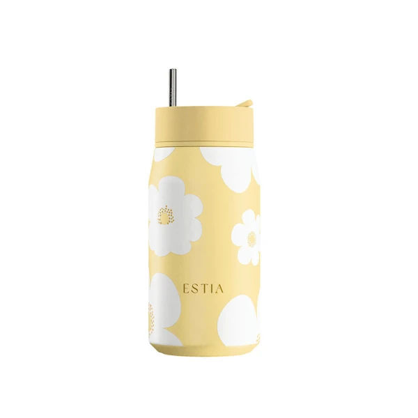 ESTIA HOME ART ΘΕΡΜΟΣ LENS SAVE THE AEGEAN 360ml YELLOW DAISY