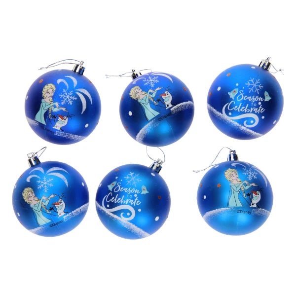 CHRISTMAS BALL 8 cm SET 6 pcs FROZEN 2 BLUE