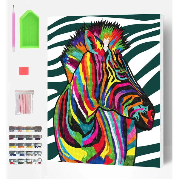SPLAT PLANET ΣΕΤ DIAMOND PAINTING ΣΕ ΚΑΜΒΑ ΜΕ ΤΕΛΑΡΟ 30Χ40 εκ. ZEBRA