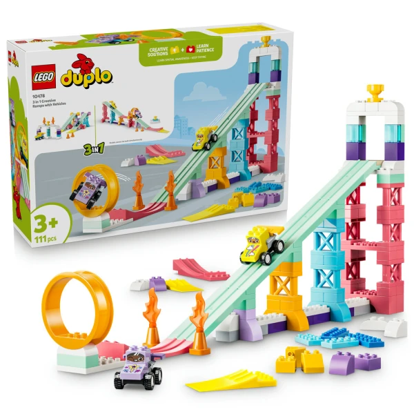 LEGO® DUPLO® 3 ΣΕ 1 ΔΗΜΙΟΥΡΓΙΚΕΣ ΡΑΜΠΕΣ ΜΕ ΟΧΗΜΑΤΑ