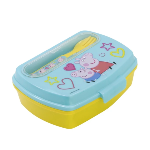 ΔΟΧΕΙΟ ΦΑΓΗΤΟΥ ΓΙΑ SANDWICH PEPPA PIG ΜΕ ΚΟΥΤΑΛΙ ΚΑΙ ΠΗΡΟΥΝΙ