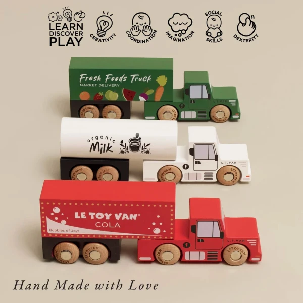 LE TOY VAN ΞΥΛΙΝΟ ΣΕΤ TRAILER TRUCK 17X3X6 εκ.