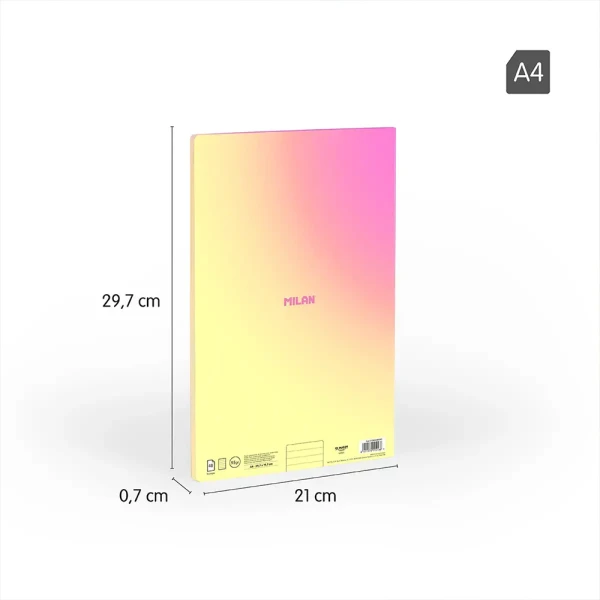 MILAN A4 BOUND NOTEBOOK 48 SHEETS STRIPED SUNSET COLLECTION YELLOW