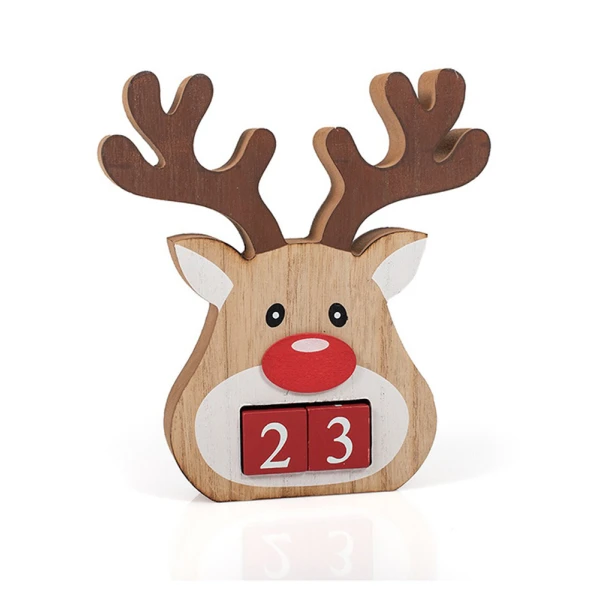 WOODEN DECORATIVE CALENDAR REINDEER 19.5 cm