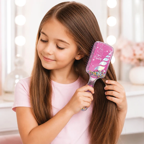 HAPPIHOBBI HAIR BRUSH CONFETTI SPARKLE LOVE - 3 COLOURS