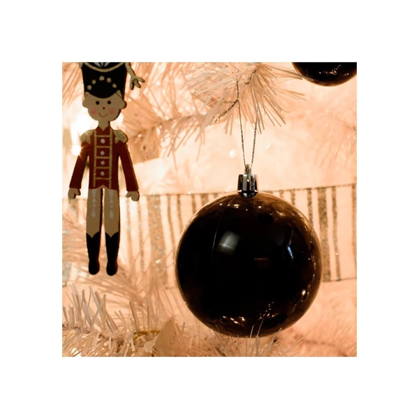 CHRISTMAS BALL 8 cm GLOSSY SET 6 pcs BLACK