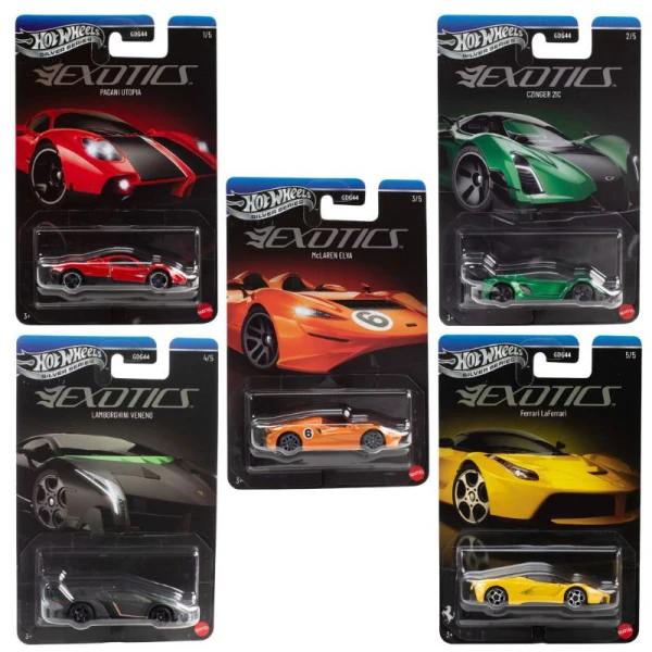 HOT WHEELS SILVER SERIES ΑΥΤΟΚΙΝΗΤΑΚΙΑ EXOTICS - 5 ΣΧΕΔΙΑ