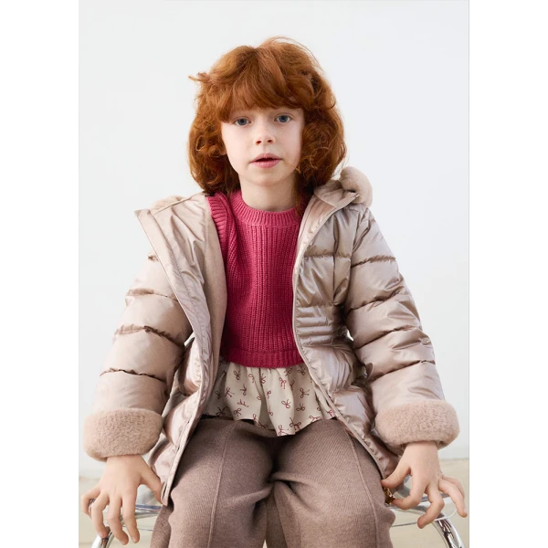 MAYORAL JACKET METALLIC FUR BROWN BRIGHT