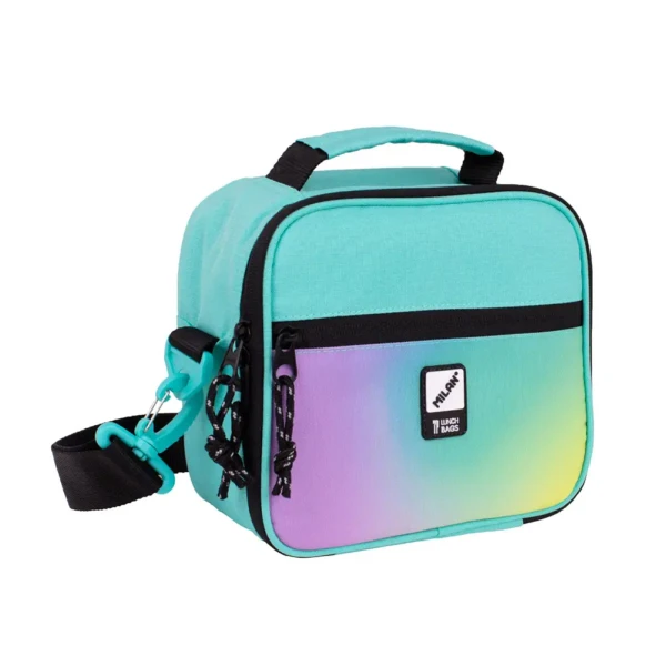 MILAN ISOTHERMAL LUNCH BAG WITH 3 LUNCH BOXES SUNSET SERIES TURQUOISE