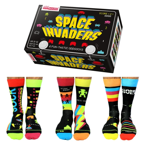 MEN SOCKS No 39-46 SET  SPACE INVADERS