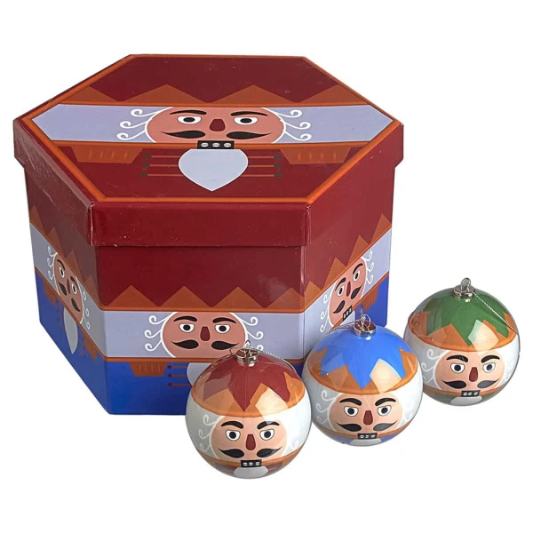 CHRISTMAS BAUBLES 7.5 cm ECOLOGICAL NUTCRACKER IN BOX SET 14 pcs 