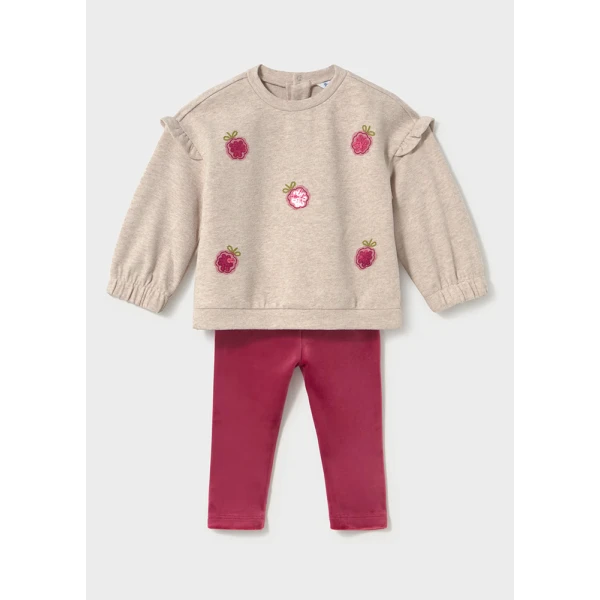 MAYORAL SET LEGGINGS VELVET RASPBERRY